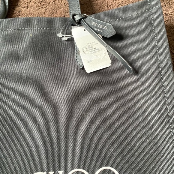 Jimmy Choo Tote Bag Canvas Blk Plain Bag - Picture 3 of 7
